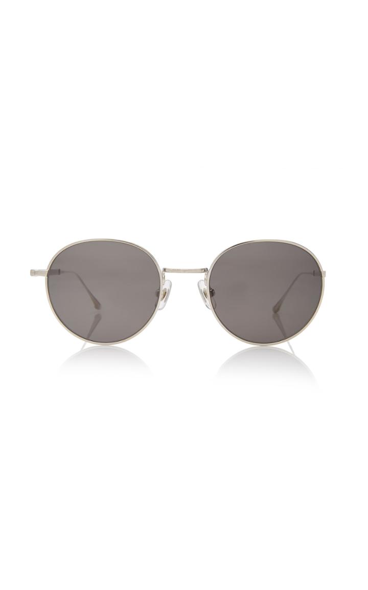 Matsuda Eyewear Brushed Silver-tone Metal Round-frame Sunglasses