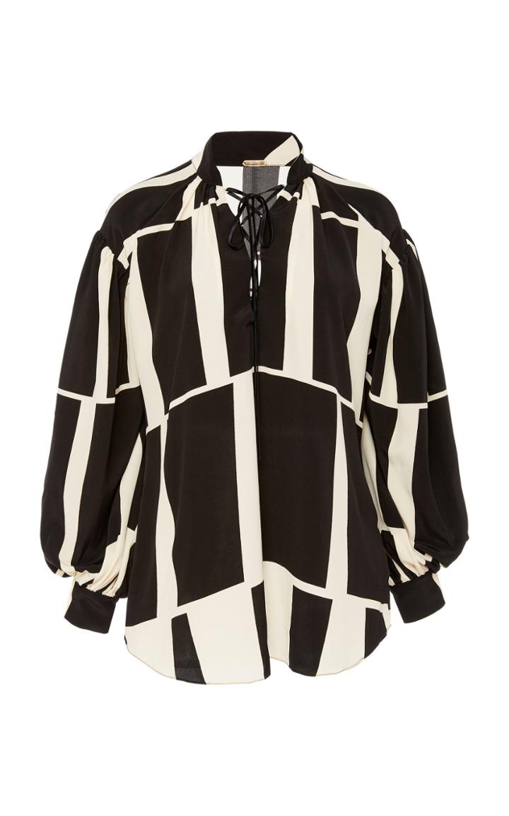 Johanna Ortiz Rhapsody Striped Silk Blouse
