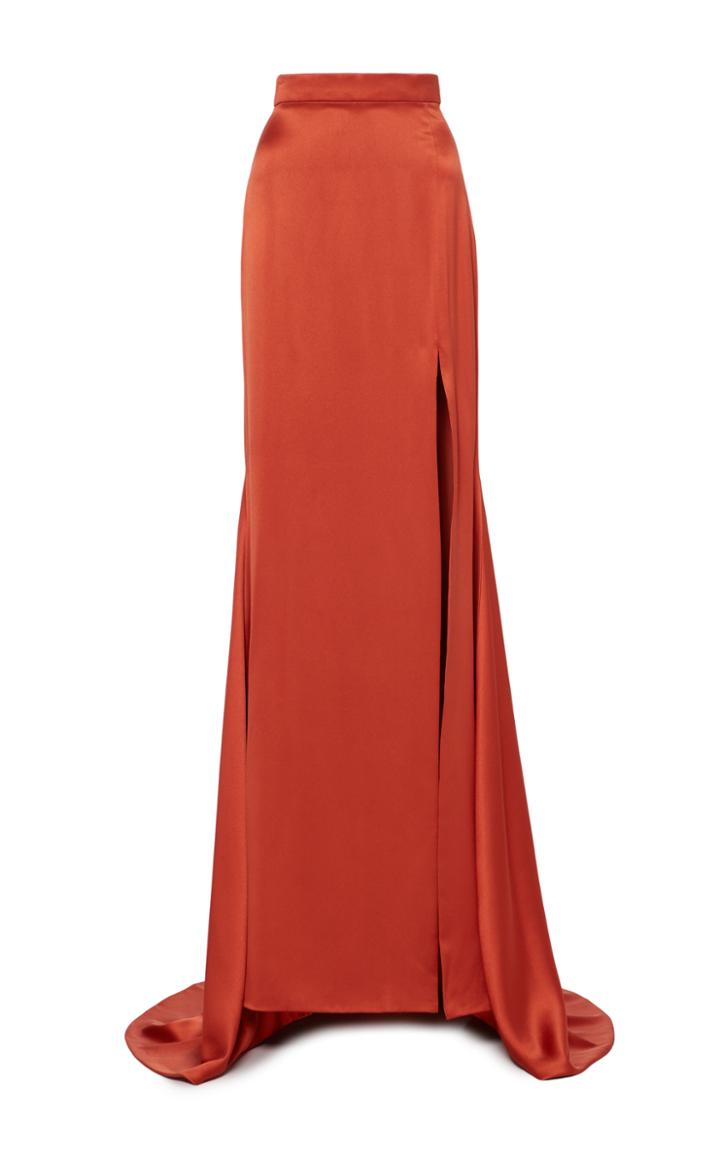 Christian Siriano High Waisted Satin Skirt