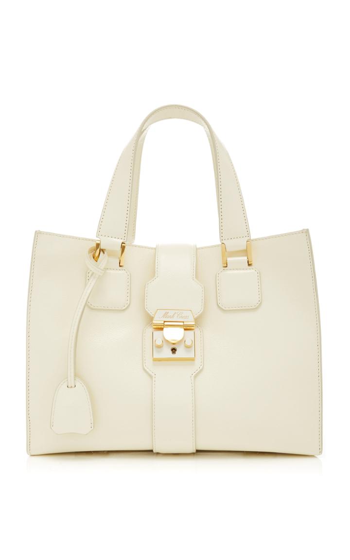 Mark Cross Livingston Enamel Lock Cavair Tote