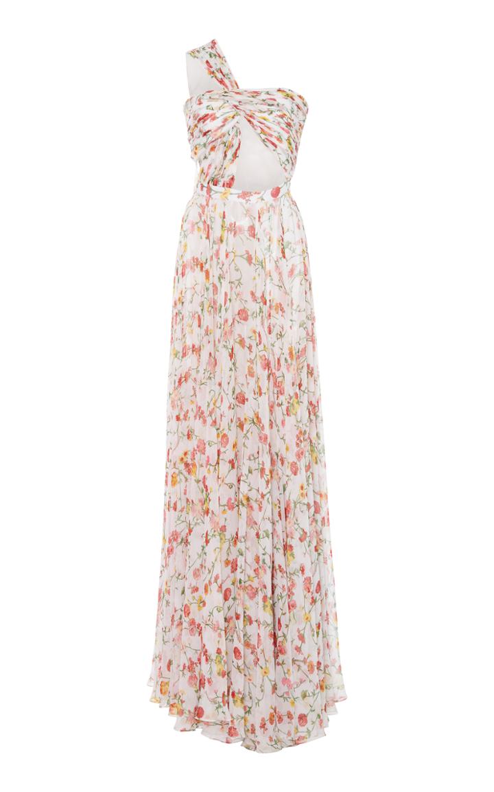 Prabal Gurung One Shoulder Chiffon Gown