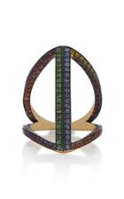 Noor Fares Geometry 101 Rainbow Rhombus 18k Gold Pinkie Ring