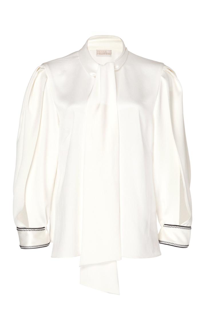 Peter Pilotto Satin Tie Neck Blouse