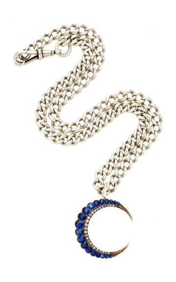 Toni + Chlo Goutal Penny One-of-a-kind Antique Silver And Sapphire Necklace