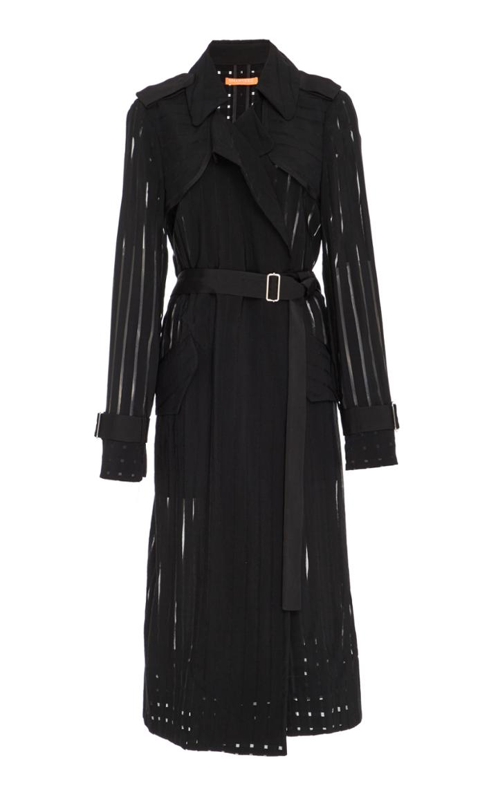 Smarteez Sheer Striped Trench Dress