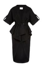 Johanna Ortiz Glorious Finding Wool-blend Crepe Peplum Midi Dress Size