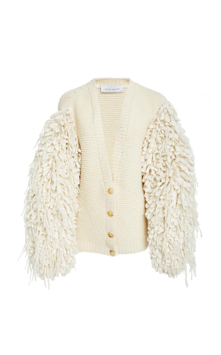 Marina Moscone Looped Sleeve Cardigan