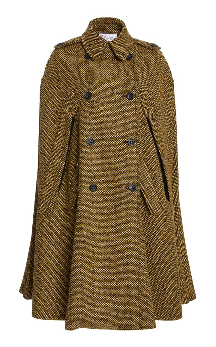 Moda Operandi Red Valentino Pleated Tweed Cape