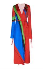 Attico Printed Satin Robe Dress