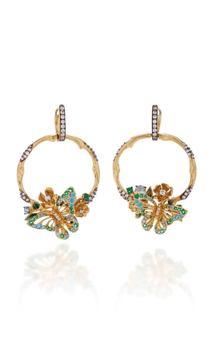 Anabela Chan M'o Exclusive Aqua Orchard Hoop Earrings