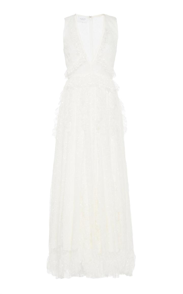 Giambattista Valli Plunging Neckline Midi Dress