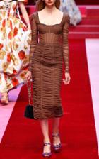 Dolce & Gabbana Long Sleeve Ruched Dress