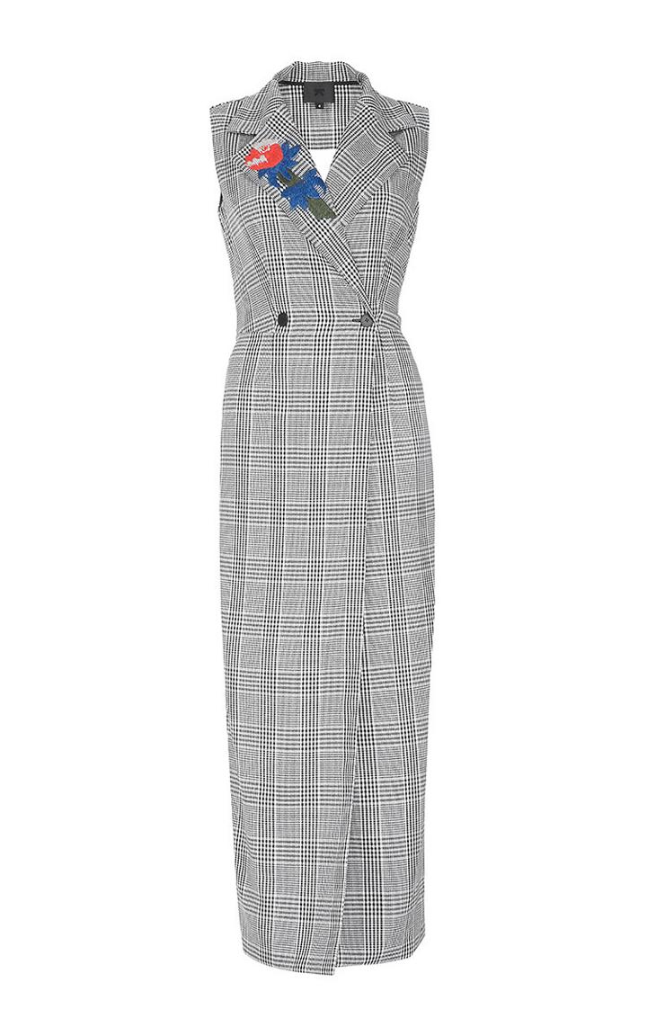 Lake Studio Embroidered Sleeveless Jacket Maxi Dress
