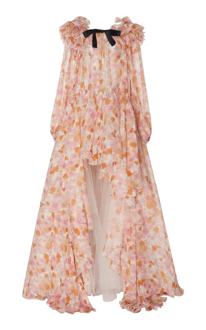 Giambattista Valli Printed High-low Chiffon Gown