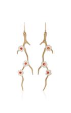 Annette Ferdinandsen 14k Gold, Mother Of Pearl And Coral Earrings