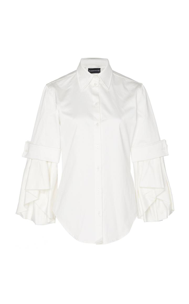 Brandon Maxwell Bell Sleeved Button Down Shirt