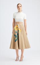 Moda Operandi Oscar De La Renta Mid-rise Hand-painted A-line Skirt