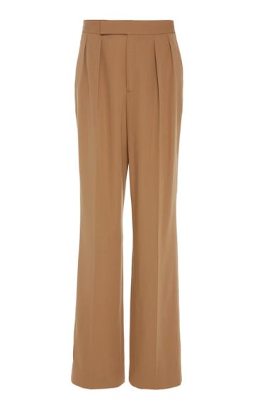 Ralph Lauren Bingham Pleated Wool-crepe Wide-leg Pants