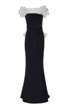 Marchesa Off-the-shoulder Crepe Gown