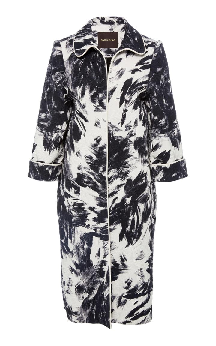 Naeem Khan Jacquard Knee Length Coat