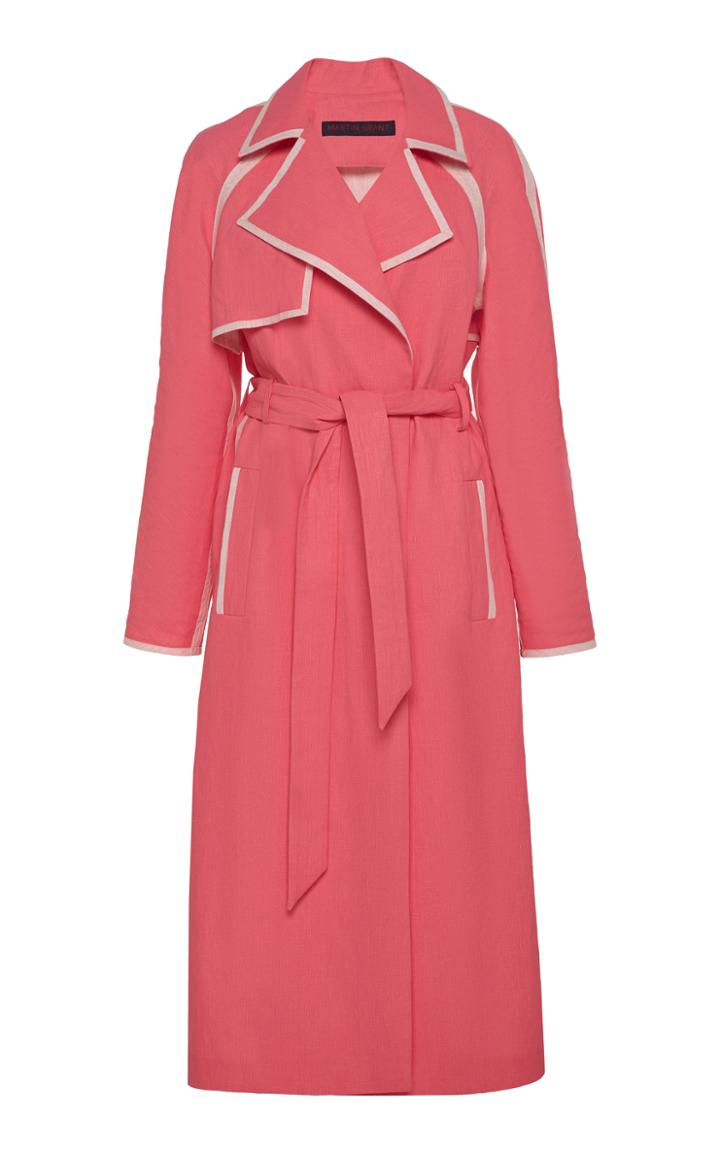 Moda Operandi Martin Grant Linen Trench Coat Size: 34