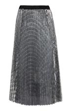 Moda Operandi Anas Jourden Metallic Pleated Midi Skirt Size: 36
