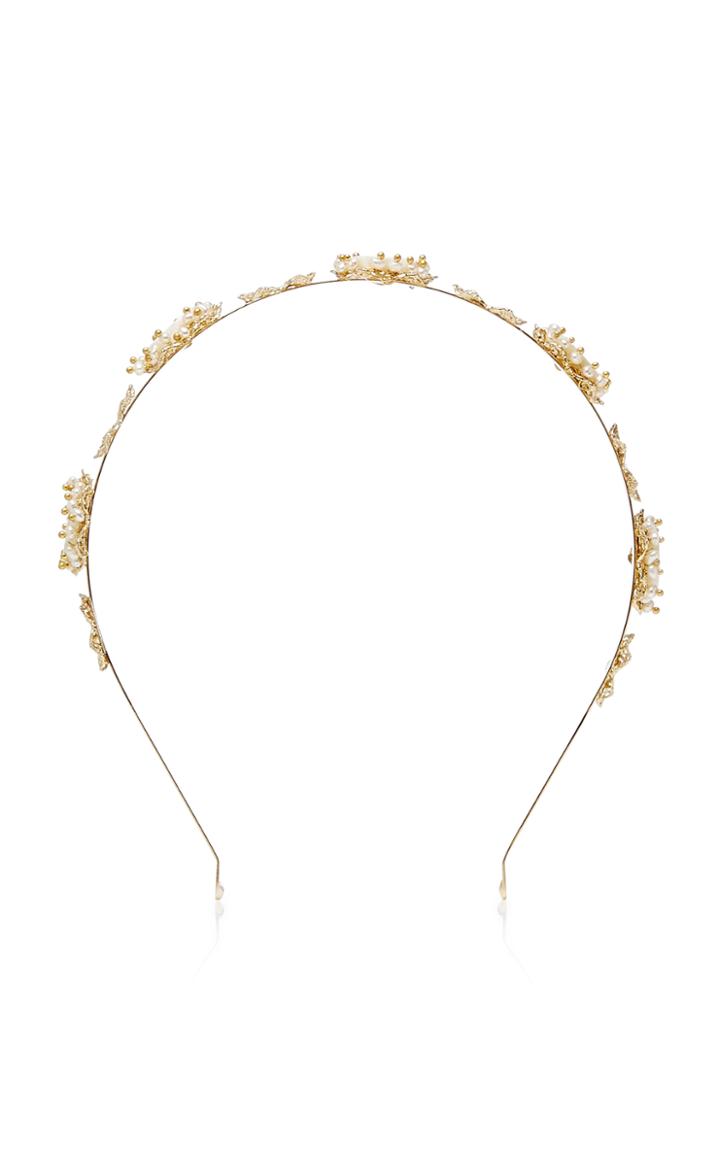 Rosantica Corte Gold-tone Brass And Pearl Headband