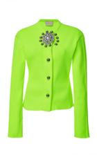 Moda Operandi Christopher Kane Crystal And Dome Knitted Rib Cardigan Size: S
