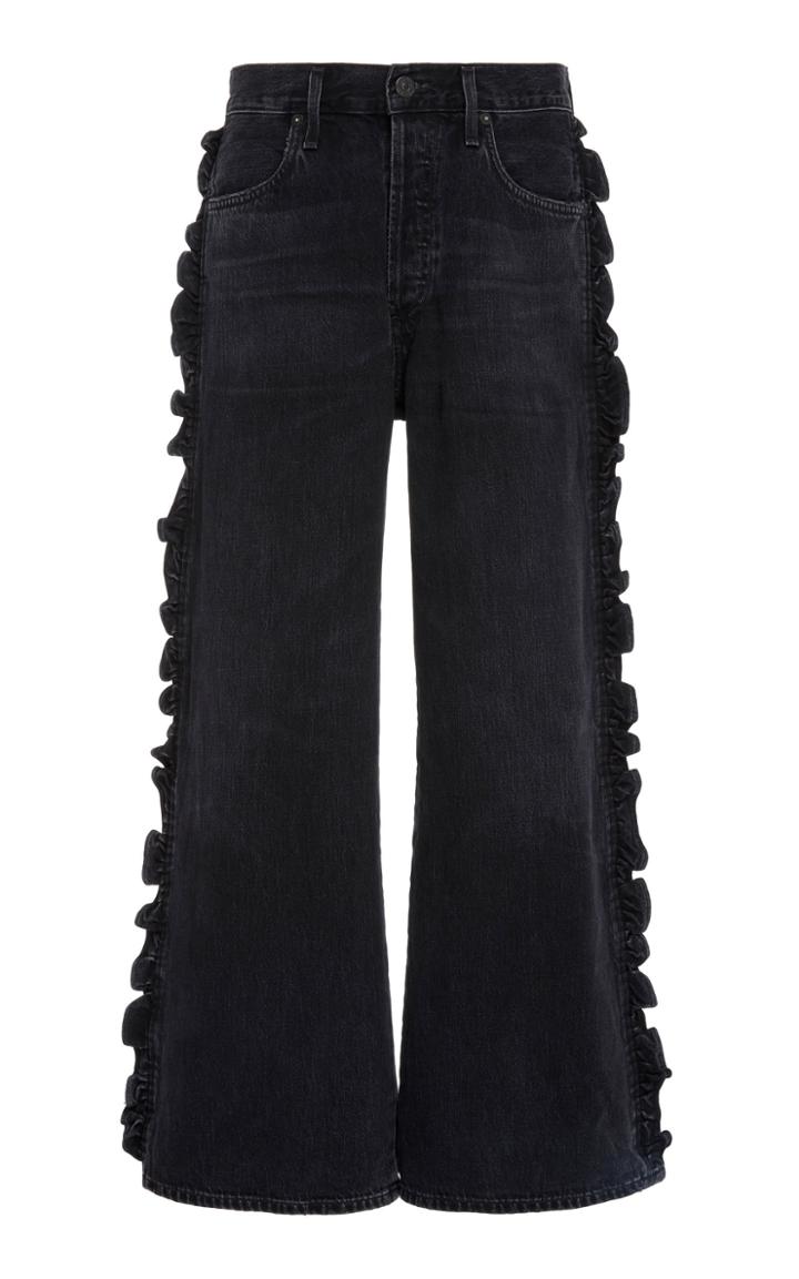 Citizens Of Humanity Sara Wide Leg Side Seam Ruffle