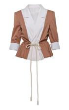 Moda Operandi Johanna Ortiz Harmonious Two-tone Cotton-blend Blazer