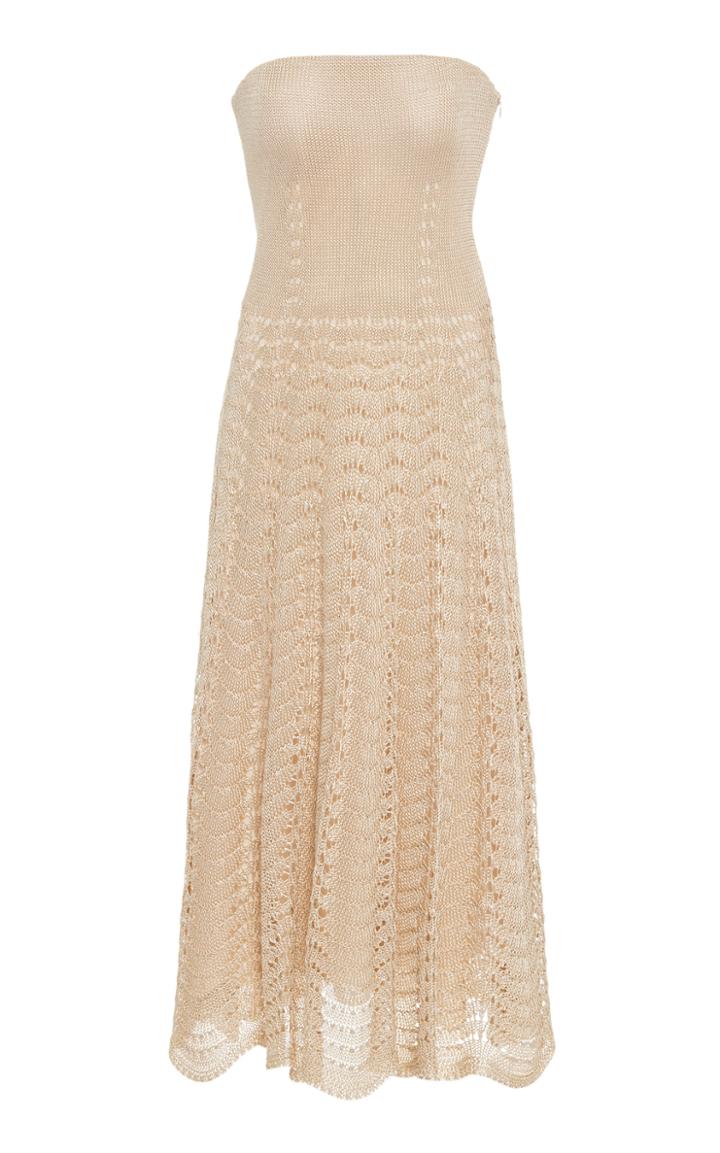 Ralph Lauren Strapless Crochet-knit Dress