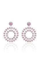 Ofira White Diamond & Ruby Bulls Eye Earrings