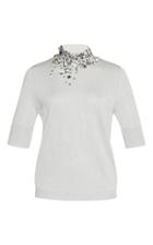 Delpozo Short Sleeve Embellished Knit