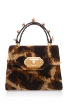 Dolce & Gabbana Embellished Leather-trimmed Suede Tote