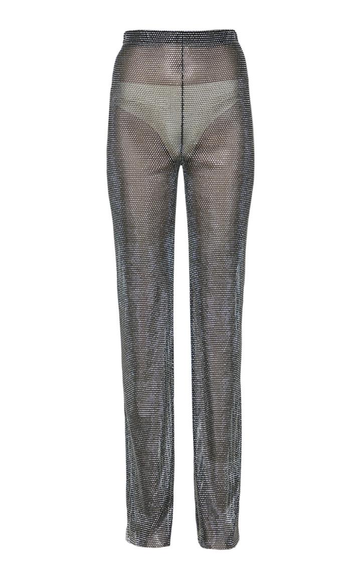 Moda Operandi Mach & Mach Crystalized Silver Stretchy Pants