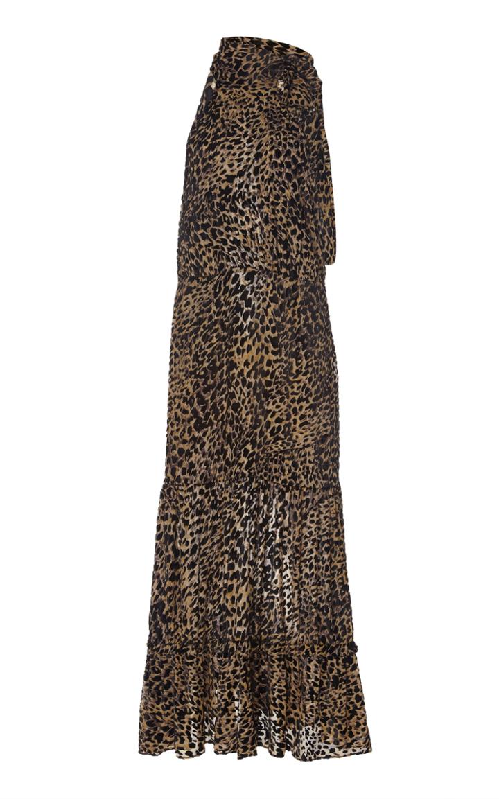 Rixo Eleanor Printed Silk-chiffon Halterneck Maxi Dress