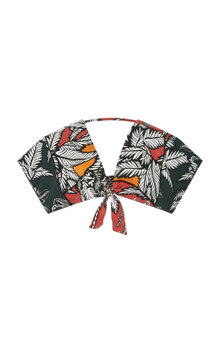 Agua De Coco Printed Cropped Cotton Top