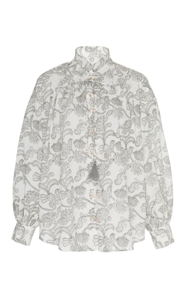 Alix Of Bohemia Grisaille Lace Up Top