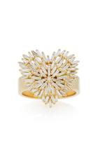 Suzanne Kalan 18k Yellow-gold And White Diamond Heart Ring