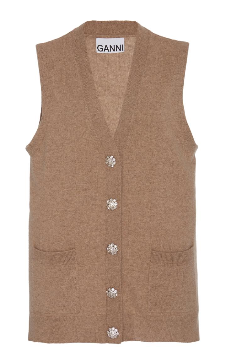 Ganni Embellished Cashmere Vest