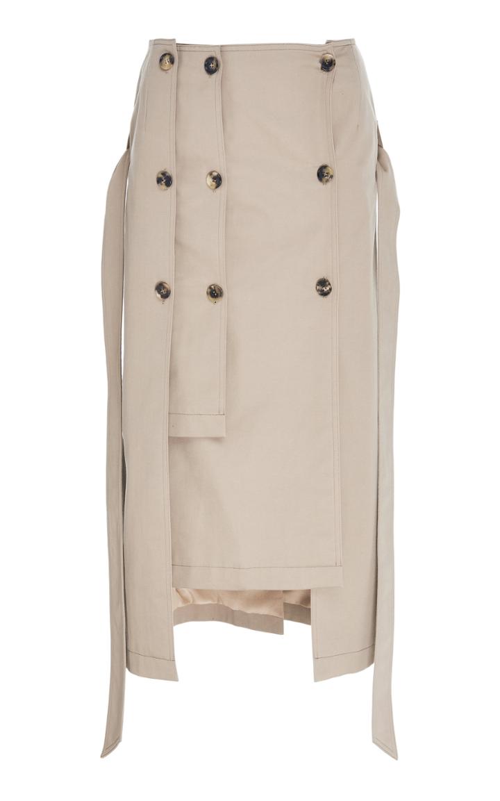 Rokh Layered Cotton-blend Button Skirt