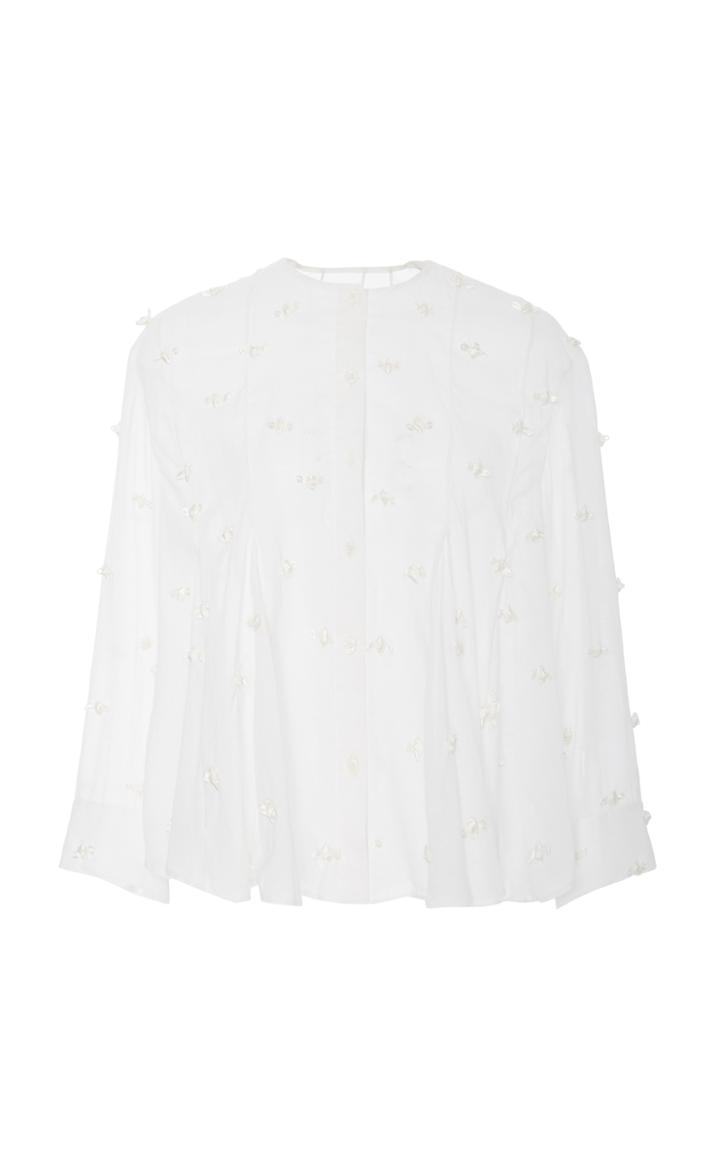 Rosie Assoulin Long Sleeve Button Blouse With Full Back