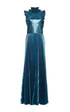 Luisa Beccaria Lurex Pleated Long Dress