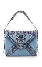 Etro Embroidered Denim Clutch Bag