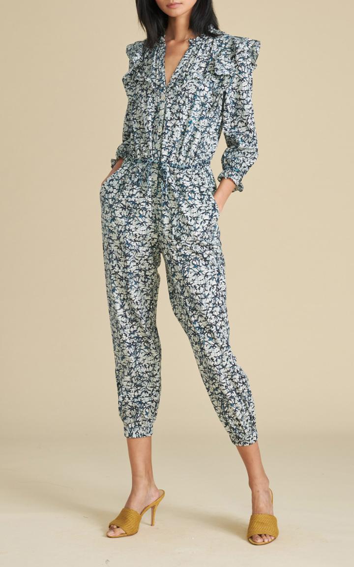 Moda Operandi Veronica Beard Tanay Printed Cotton Jumpsuit