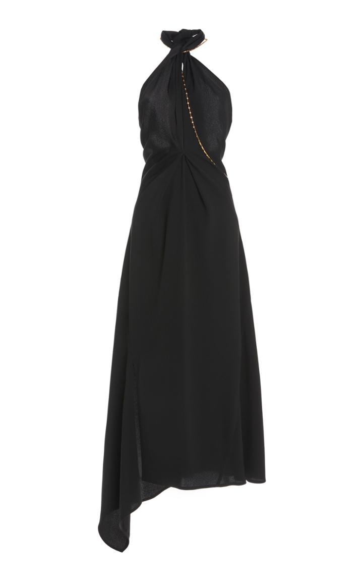 Moda Operandi Victoria Beckham Halter Neck Crepe Midi Dress