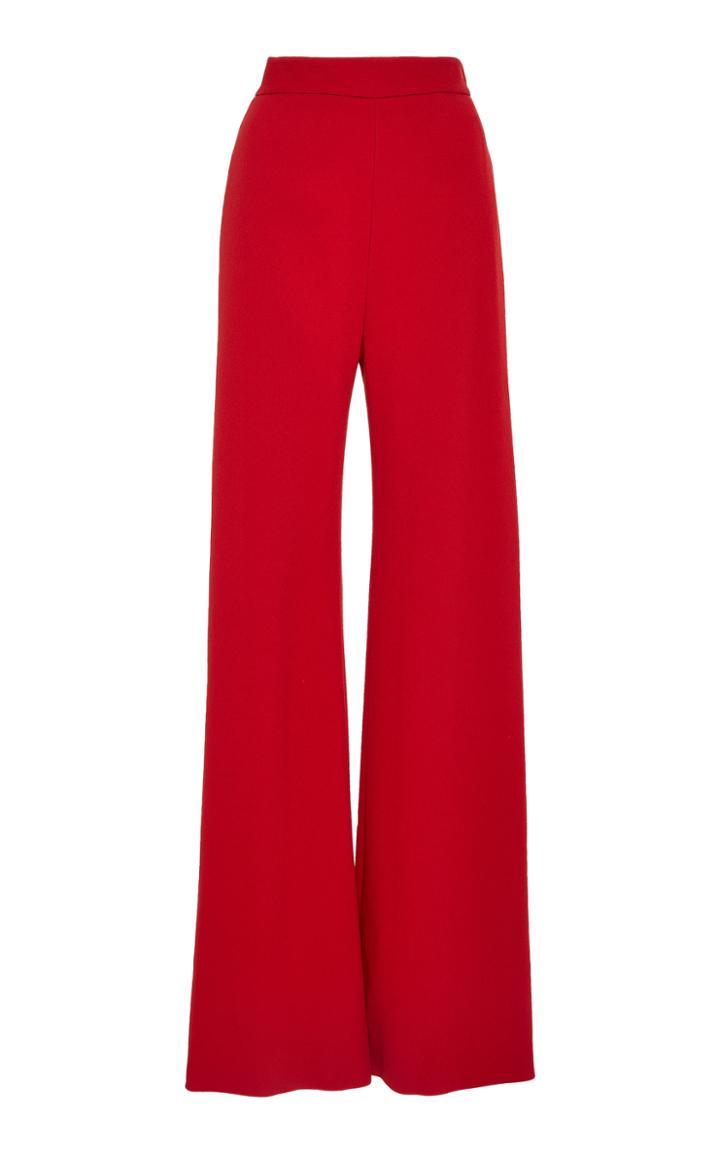 Brandon Maxwell Pebble Crepe Wide-leg Pants