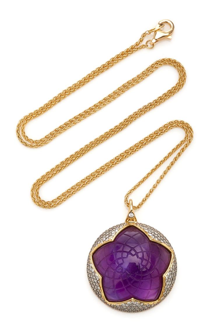 Moda Operandi Noor Fares 18k Yellow Gold Sahasrara Carved Pendant