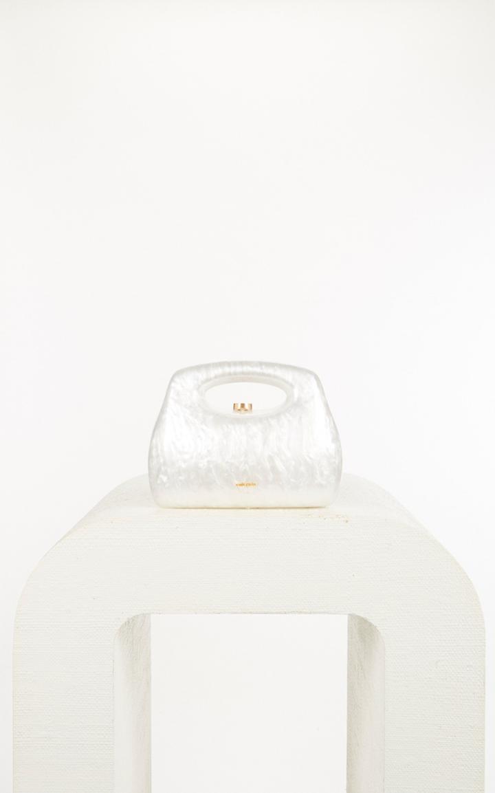 Moda Operandi Cult Gaia Mimi Marbled Acrylic Top Handle Bag