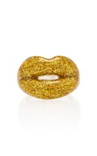Hot Lips By Solange Glitter Gold Hotlips Ring